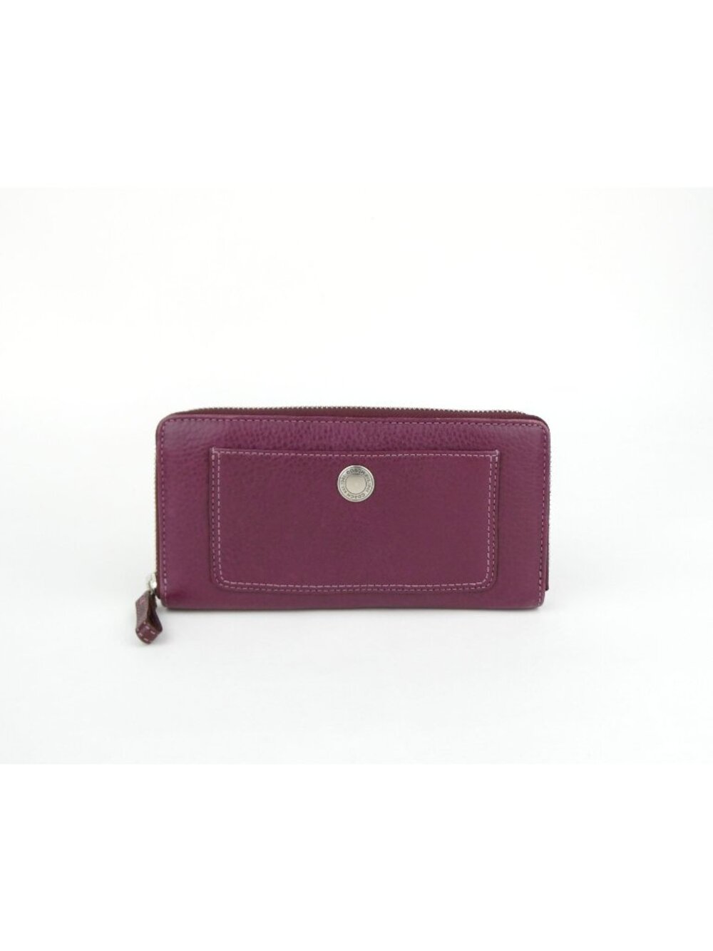 Coach Burgundy Leather Accordion Zip Around Wallet